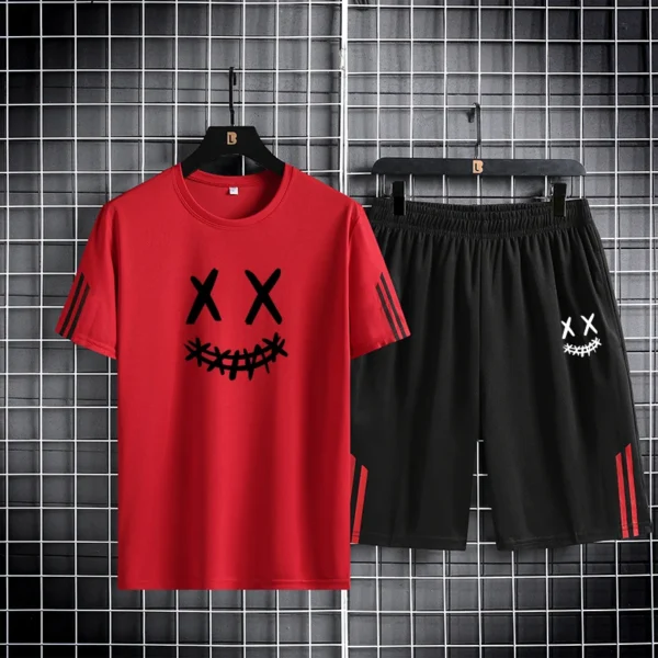 Conjunto esportivo estampado rosto sorridente - Imagem 3