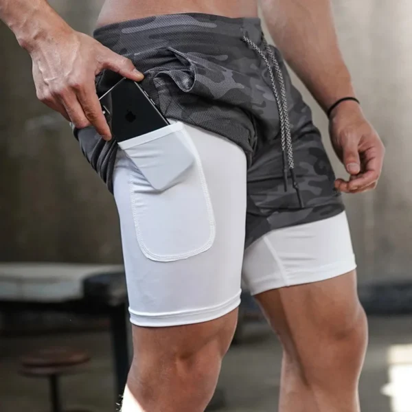 Shorts Quick Dry fitness 2 em 1