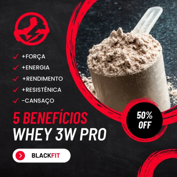 WHEY Gourmet 3w Pro Sabor Morango Beta Alanina Creatina BCAA - Image 3