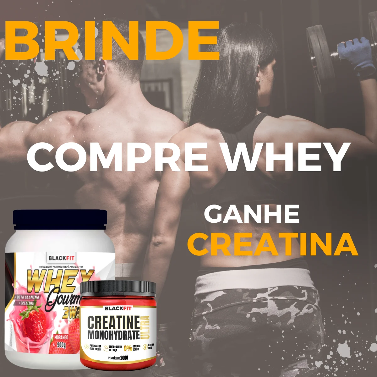 WHEY Gourmet 3w Sabor Morango Com Beta alanina Ganhe, Brinde 1 Creatina