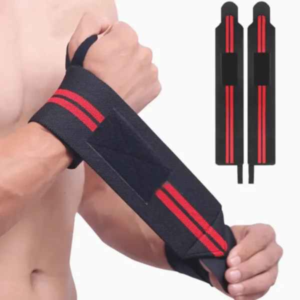 Pulseiras em bandagem profissional, halterofilismo 1 par - Imagem 2