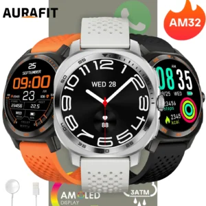 AURAFIT AM32 Smartwatch personalizado, alertas de chamada/mensagem, chamadas sem fio, relógio esportivo
