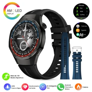 Relógio AURAFIT 2026, 1,43 Amoled, à prova d'água 3ATM, mais de 150 modos esportivos, monitoramento de saúde, Android e IOS