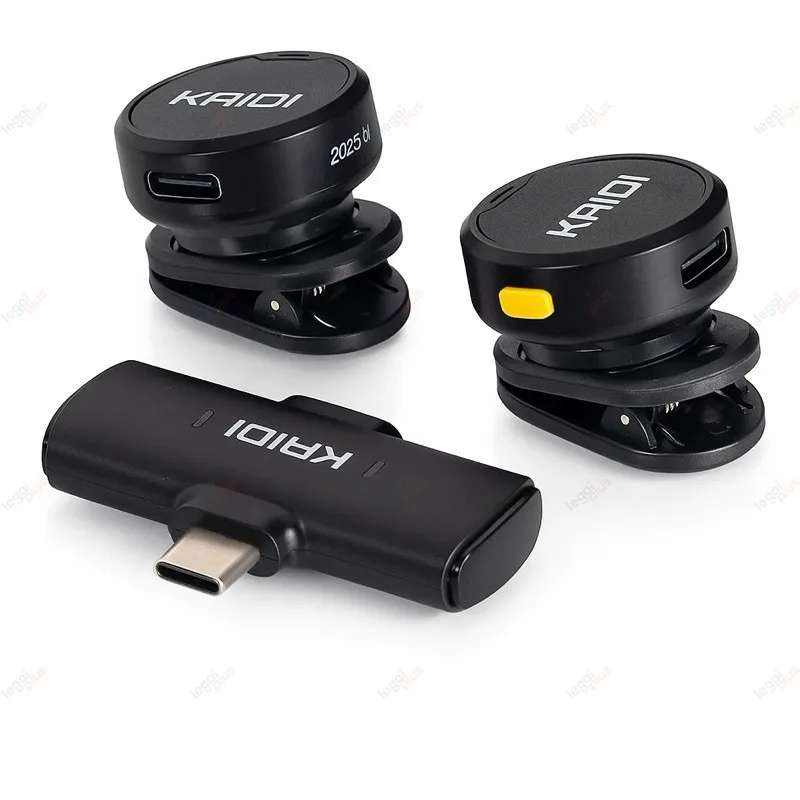 Microfone Lapela Sem Fio Profissional 2 Unidades Magnético Conector USB C E Lightning - Imagem 7