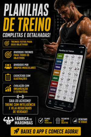 Planilha de treinos personalizados - Um aplicativo pensado para quem quer levar os treinos a sério e buscar sua evolução física.