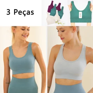 3 peças Tops fitness